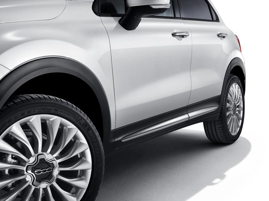 FINITURE LATERALI CROMATE LUCIDE PER FIAT 500X  fiat