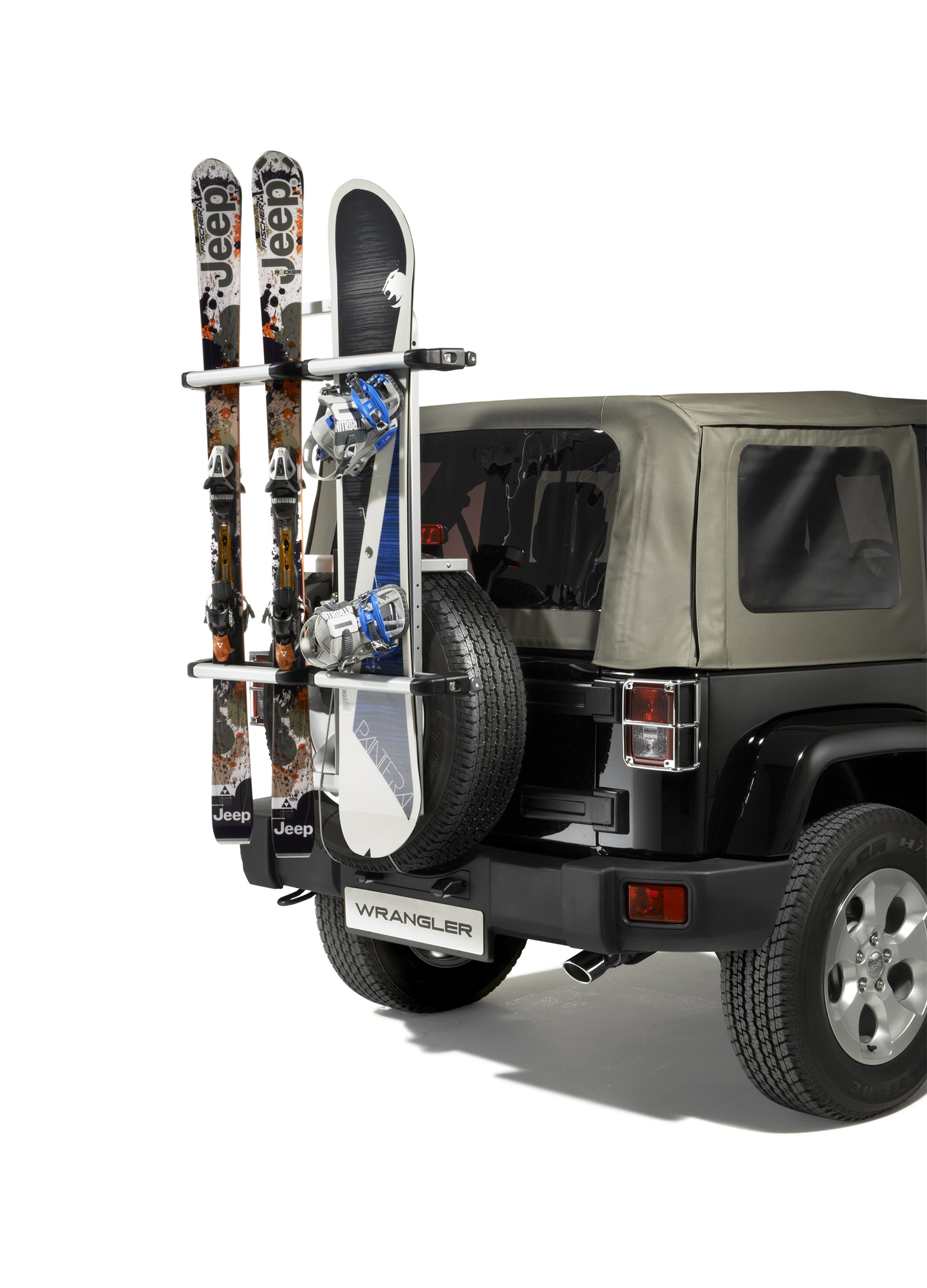 Portasci e snowboard per su ruota di scorta  jeep