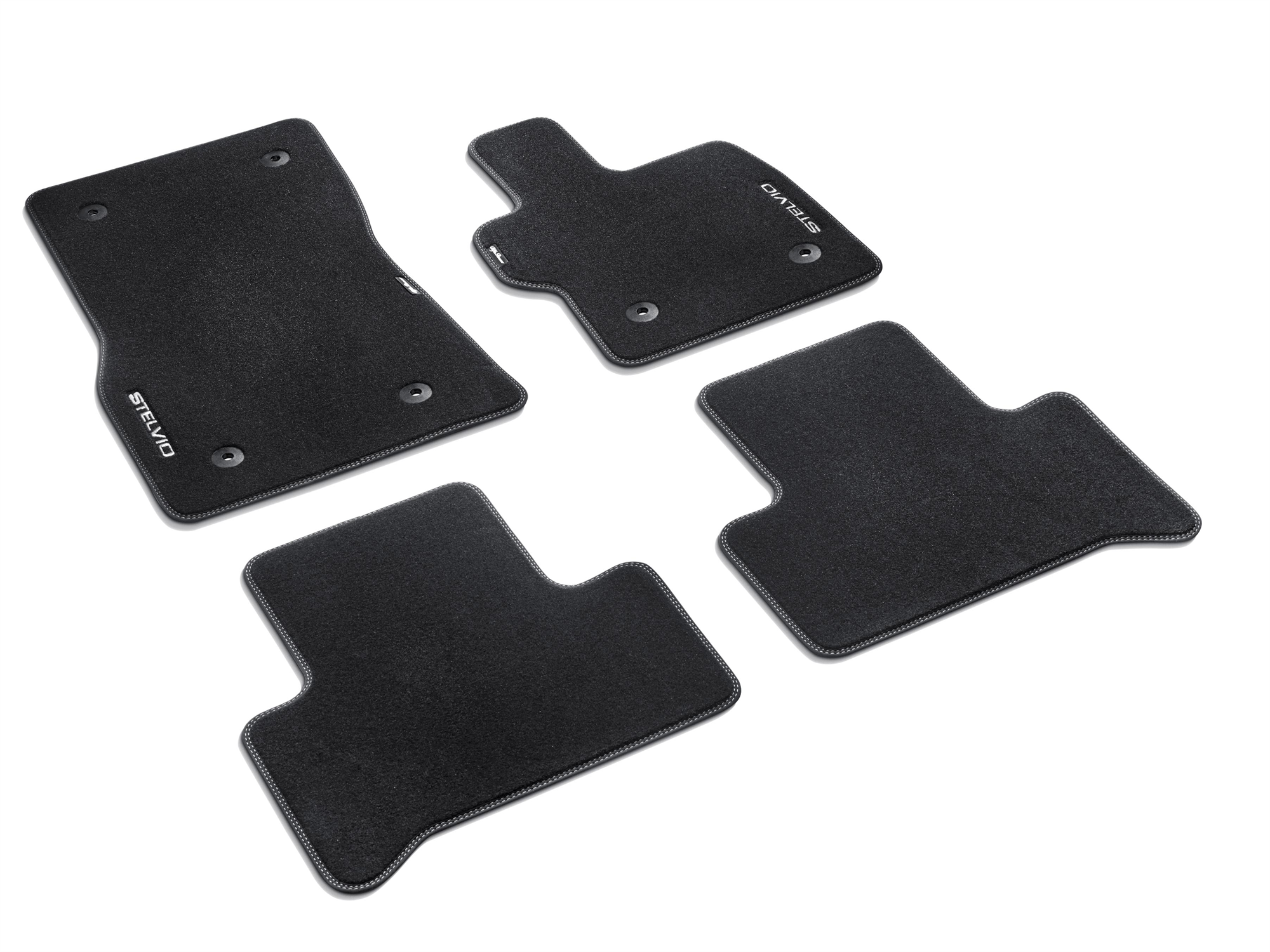 Alfombrillas de moqueta con bordado plata volante a la derecha  undefined