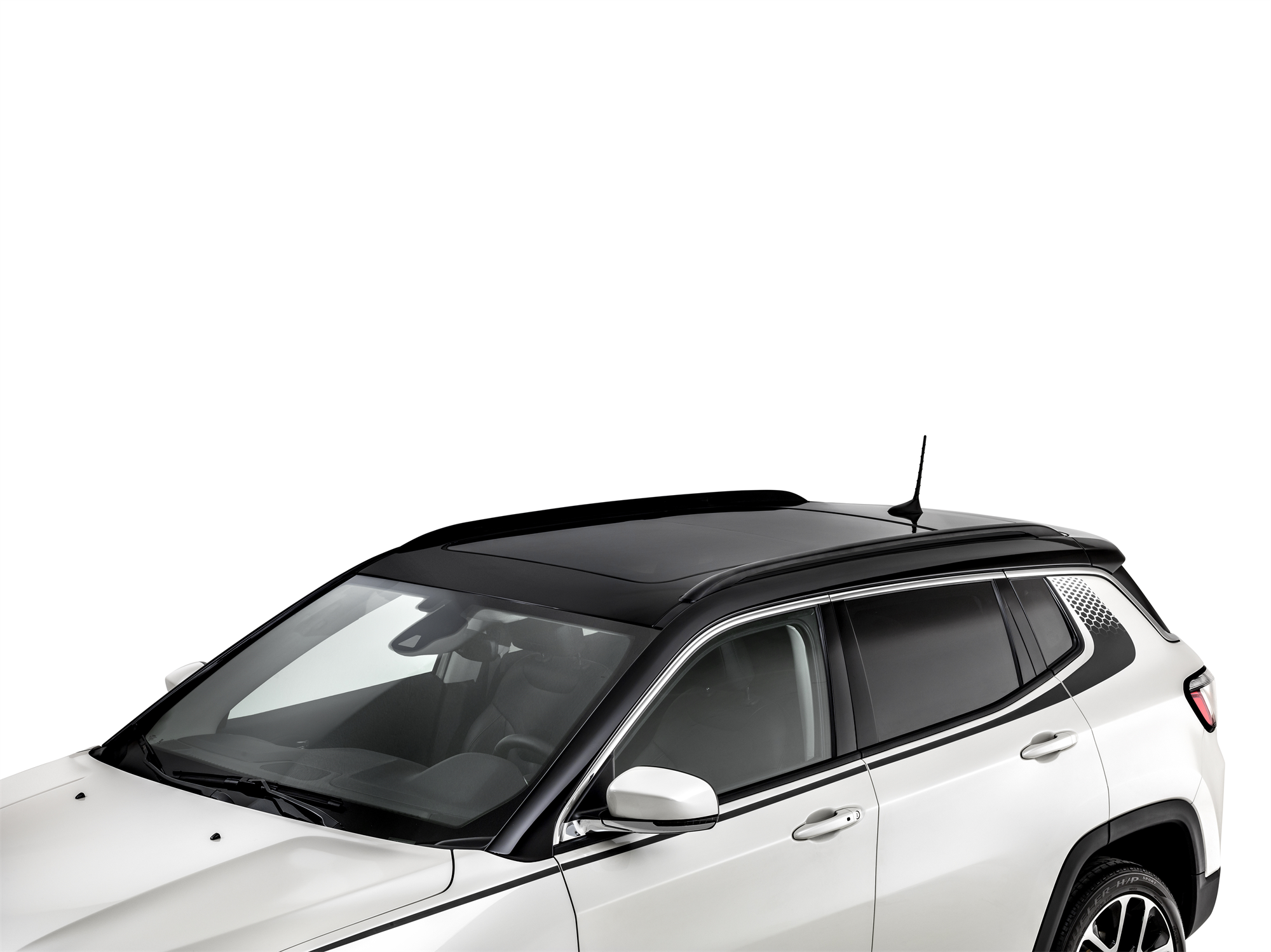 Schwarz glänzende Längsstreben für das Autodach für Jeep Compass  undefined